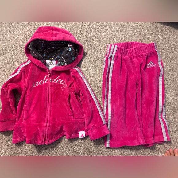 adidas Other - Adidas pink velour baby girl track suit 6 months
